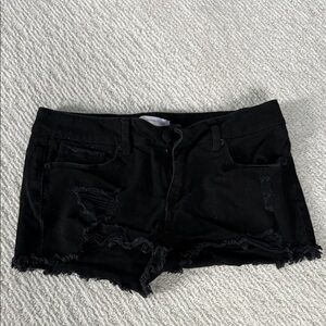 No Boundaries Black Distressed Jean Shorts